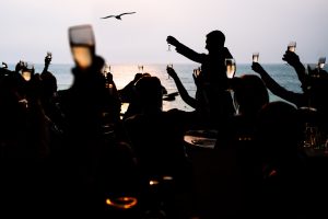 A Toast at a tunnels beaches wedding